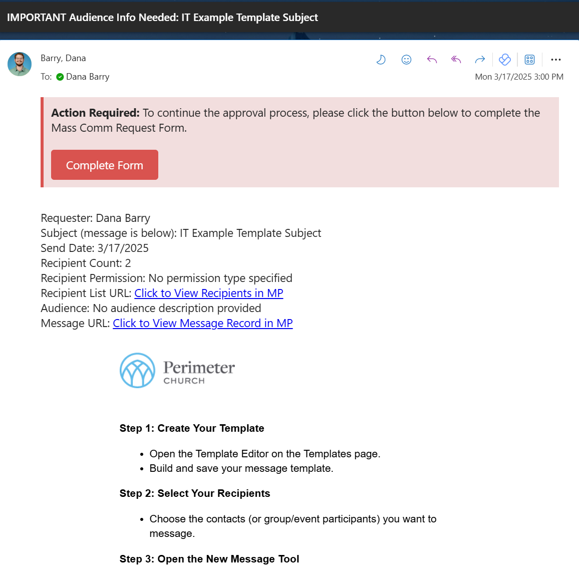 Needs Additional Information Email