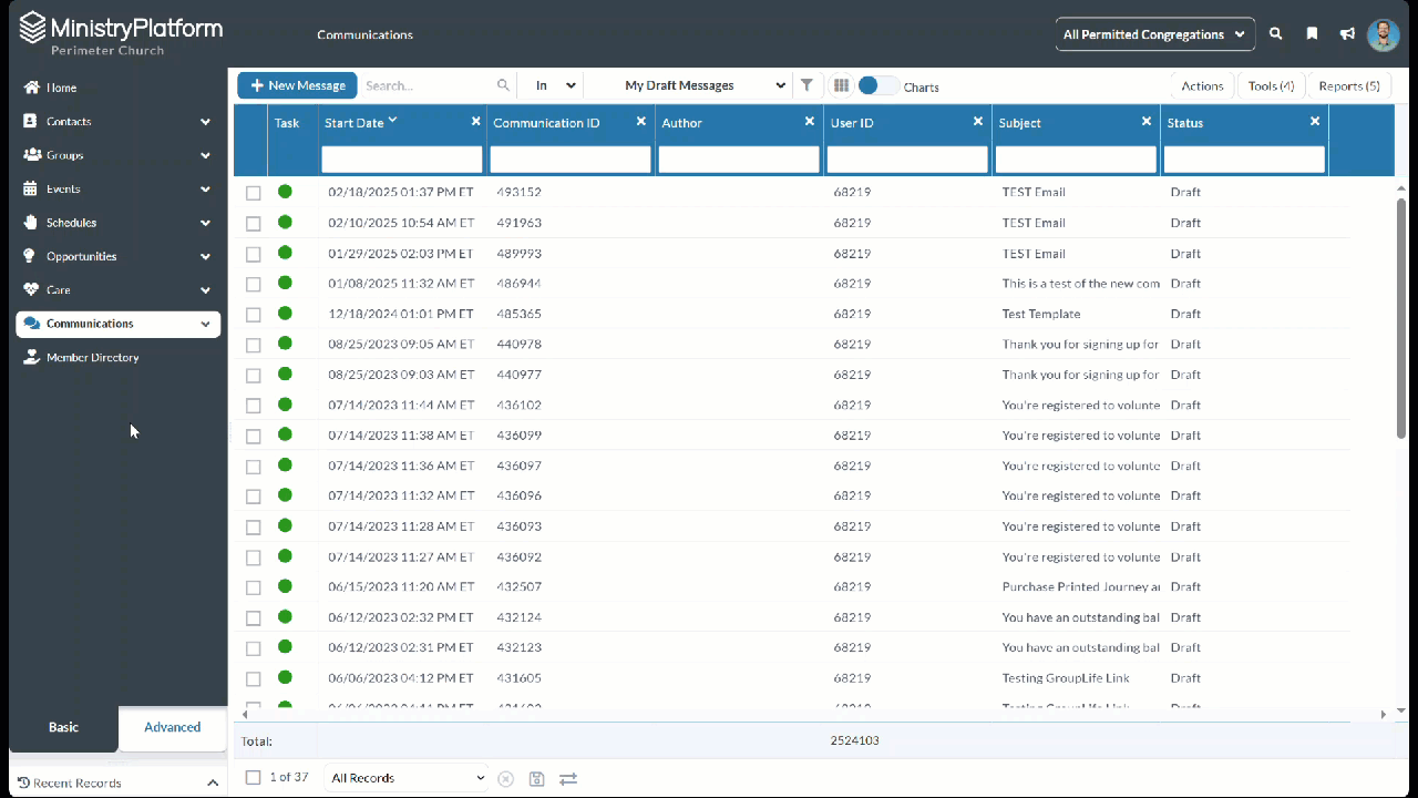 Open Template Editor